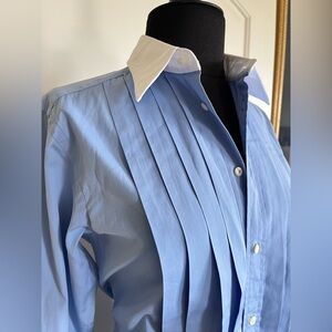 Ralph Lauren spring designer dress. Size 2 Blue Dress Shirt